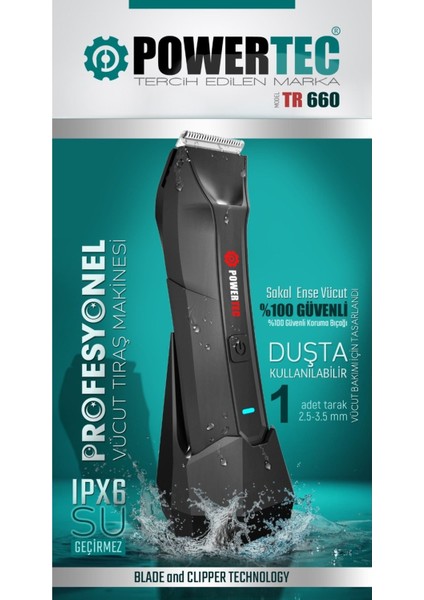 Islak-Kuru Vücut Tıraş Makinesi Siyah