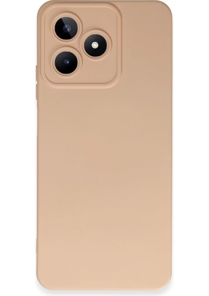 Realme C53 Kılıf Nano Içi Kadife Silikon - Pudra Arbkd