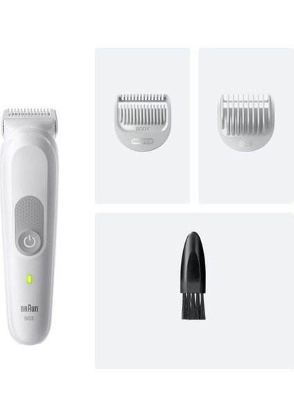 Su Geçirmez Vücut Tıraş Makinesi +3 Aksesuar Temiz ve Kolay Kullanım