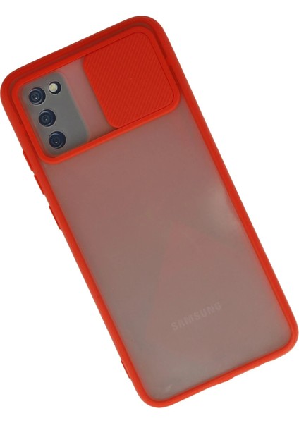 Samsung Galaxy A03S Kılıf Palm Buzlu Kamera Sürgülü Silikon - Kırmızı Arbkd fiyatları