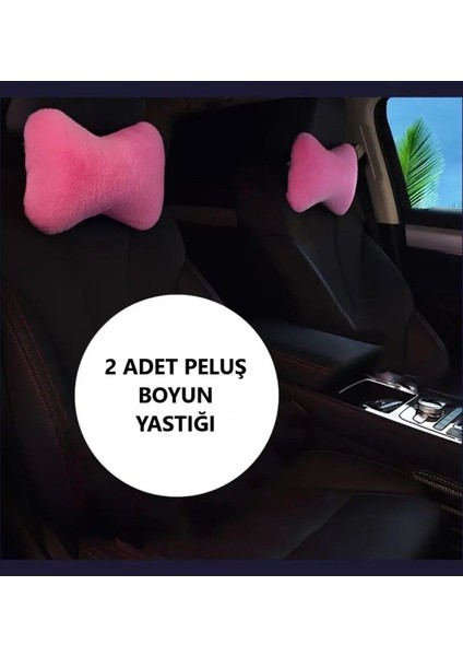 2 Adet Peluş Pembe Oto Boyun Yastığı Boncuk Elyaf Dolgulu Seyahat Boyun Yastığı Iş Ofis Araba fiyatları