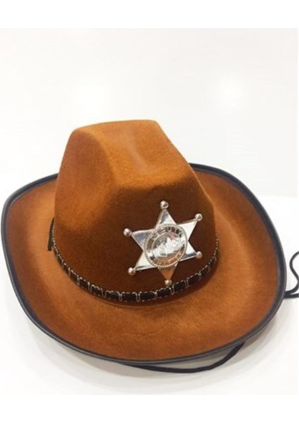 Unisex Çocuk Kovboy Şapkası Kahverengi Şapka Eğlenceli ve Şık Tasarım
