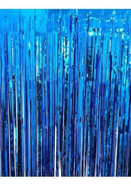 Lacivert Metalize Arka Fon Kapı Perdesi 100X200, Şık ve Dekoratif Kullanım.