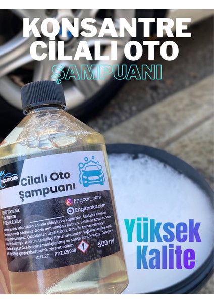 Cilalı Oto Şampuanı Konsantre Araç Şampuanı 500ML Yüksek Kalite Araba Yıkama Şampuanı