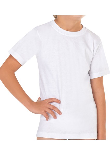 Özkan 0706 3'lü Paket Erkek Çocuk %100 Pamuklu Ribana Esnek Rahat Yarım Kol Kapalı Yaka Fanila T-Shirt modelleri