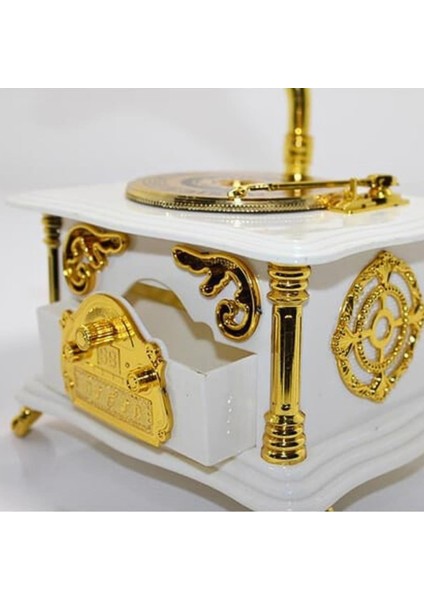 Gramofon Müzik Kutusu Beyaz 13X26CM indirimleri