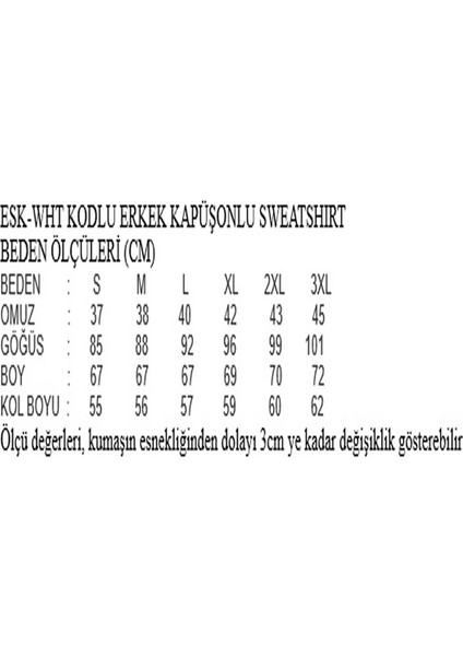 Erkek Kapüşonlu Bağcıklı Kanguru Cepli Baskılı Krem Rengi Bomber Sweatshirt Esk-Wht