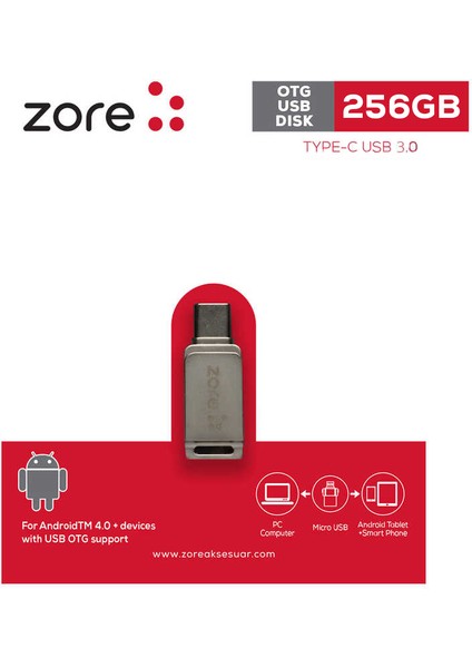 Zore 3.0 Type-C Metal Otg 256 GB