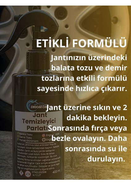 Jant Temizleyici Sprey - Premium Balata Tozu ve Demir Tozu Temizleme Spreyi 400ML fiyatları