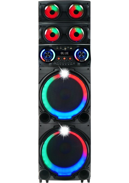 Zore GD-2126 Dijital LED Göstergeli Fm Radyolu Mikrofonlu Rgb Tws Çift 12 Inç Stereo Bass Kablosuz Karaoke Hoparlör