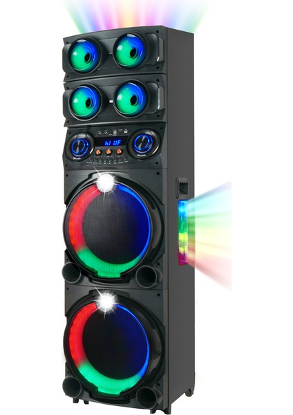 Zore GD-2126 Dijital LED Göstergeli Fm Radyolu Mikrofonlu Rgb Tws Çift 12 Inç Stereo Bass Kablosuz Karaoke Hoparlör fırsatları