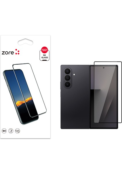 Samsung Galaxy Z Fold 7 Uyumlu Zore Kenarları Kırılmaya Dayanıklı Cam Ekran Koruyucu