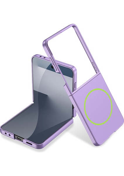 Samsung Galaxy Z Flip 7 Uyumlu Kılıf Wireless Şarj Özellikli Zore Kıpta M-Safe Kapak