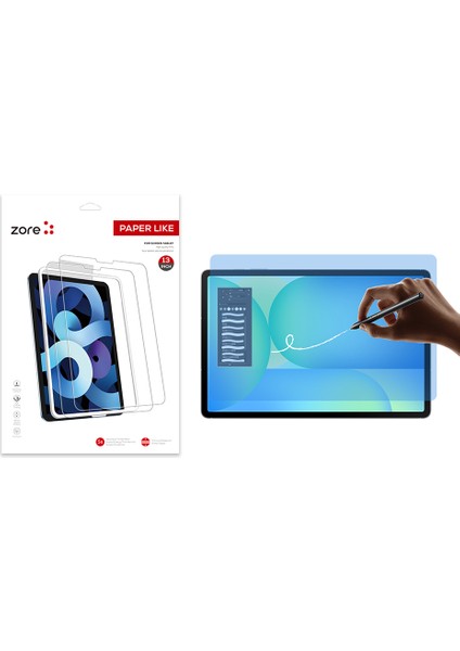 Samsung Galaxy Tab S10 Uyumlu Fe Plus Kağıt Hisli Mat Zore Paper-Like Ekran Koruyucu