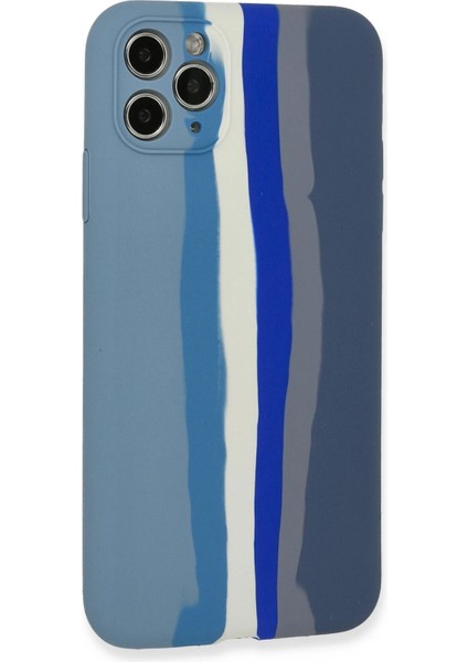 Iphone 11 Pro Kılıf Ebruli Lansman Silikon - Mavi-Gri Arbkd modelleri