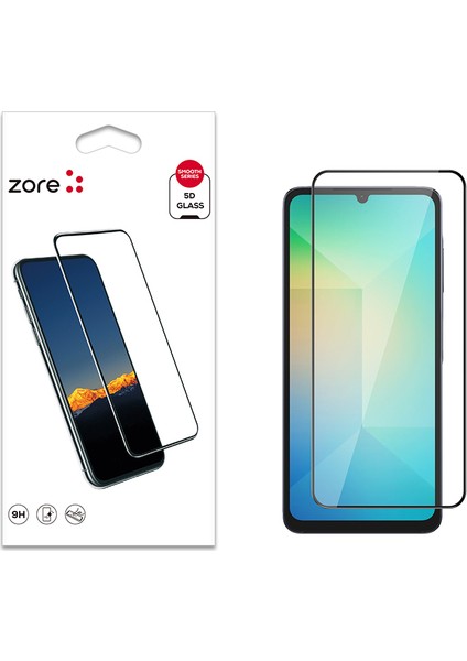 Samsung Galaxy A06 Uyumlu Zore Kenarları Kırılmaya Dayanıklı Cam Ekran Koruyucu