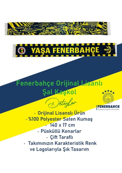 Orijinal Lisanslı Yaşa Fenerbahçe Şal Atkı Kanarya Baskılı Ahşap Kutulu modelleri
