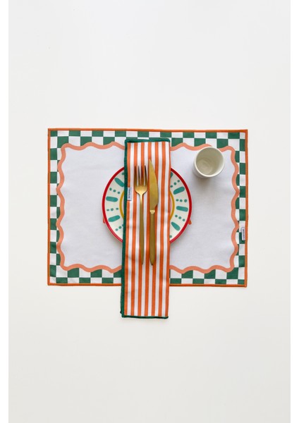 Sloganlı, Bohem, Damalı Baskılı, Renkli, Çizgili, Kenar Biyeli Amerikan Servis 35X45 cm (1 Adet) modelleri