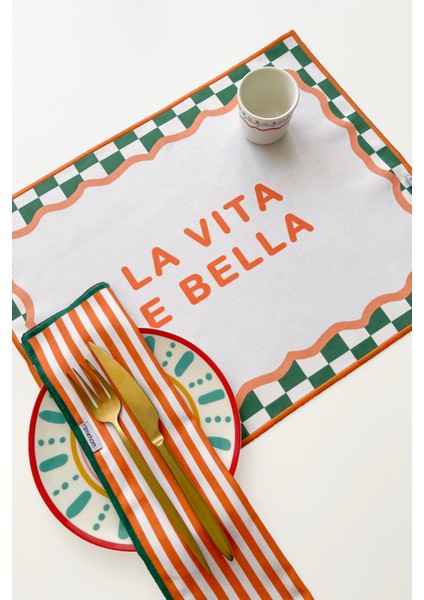 Sloganlı, Bohem, Damalı Baskılı, Renkli, Çizgili, Kenar Biyeli Amerikan Servis 35X45 cm (1 Adet) fırsatları