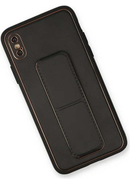 iPhone Xs Max Kılıf Coco Deri Standlı Kapak - Siyah fiyatları