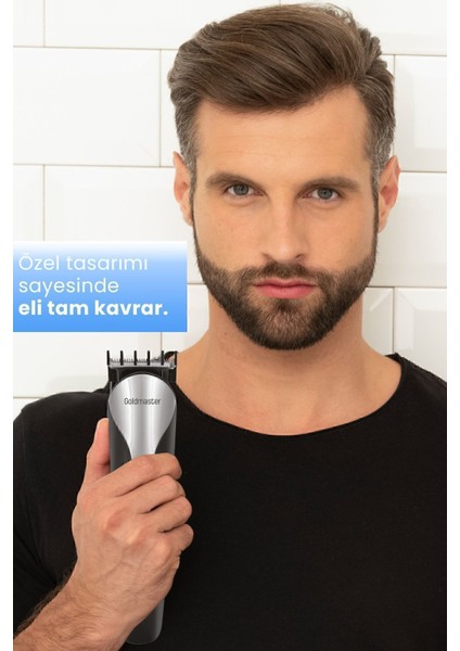 Paslanmaz Çelik 9'lu Erkek Bakım Seti Şık ve Standlı Tasarım