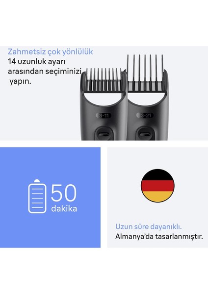 8'li Çok Işlevli Tıraş Seti Keskin Bıçak 14 Uzunluk Gri indirimleri