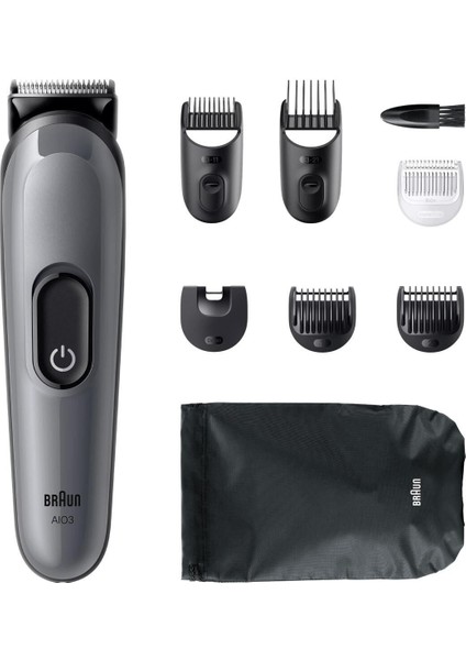 8'li Çok Işlevli Tıraş Seti Keskin Bıçak 14 Uzunluk Gri