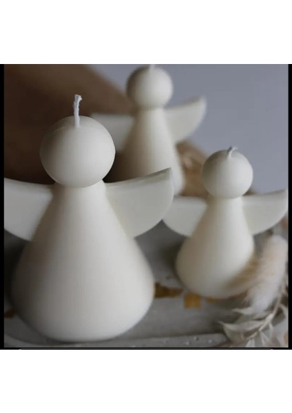 Beyaz Renk Limon Kokulu Melek Mum 8cm x 6cm fiyatları