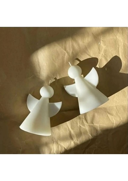 Beyaz Renk Limon Kokulu Melek Mum 8cm x 6cm fırsatları