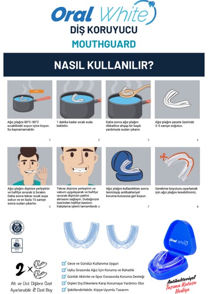 Diş Gıcırdatma Diş Sıkma Çene Sıkma Önleyici Bruksizm Aparatı Silikon Gece Plağı 2 Parça Dişlik fiyatları
