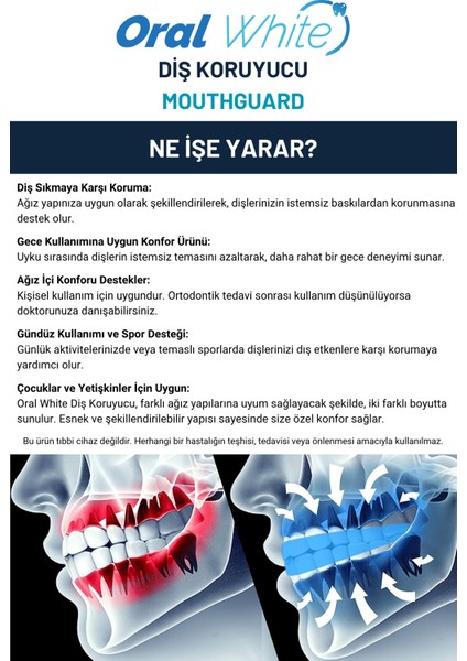 Diş Gıcırdatma Diş Sıkma Çene Sıkma Önleyici Bruksizm Aparatı Silikon Gece Plağı 2 Parça Dişlik modelleri