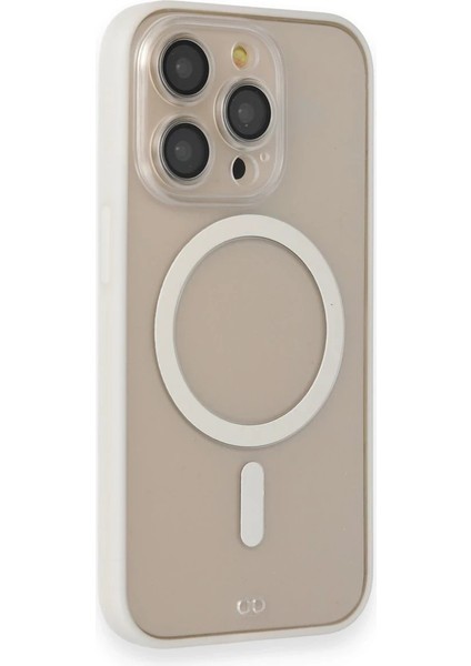 Iphone 13 Pro Kılıf Grand Magneticsafe Kapak - Beyaz Arbkd