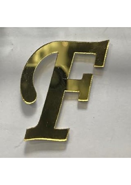 F Harfi Altın Aynalı Pleksi Dekor 4 Cm, Kırmızı, Şık ve Zarif Tasarım