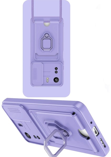 Xiaomi Redmi 13C Kılıf Zuma Kartvizitli Yüzüklü Silikon - Lila Arbkd fiyatları