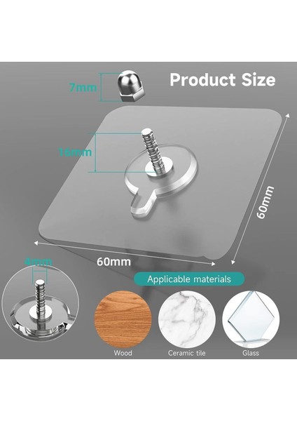 5'li Güçlü Çerçeve Askısı, Yapışkanlı, Vidalı, Delgisiz, Raf Tutucu (Bej)