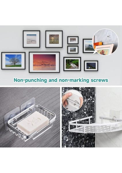 5'li Güçlü Çerçeve Askısı, Yapışkanlı, Vidalı, Delgisiz, Raf Tutucu (Bej) modelleri