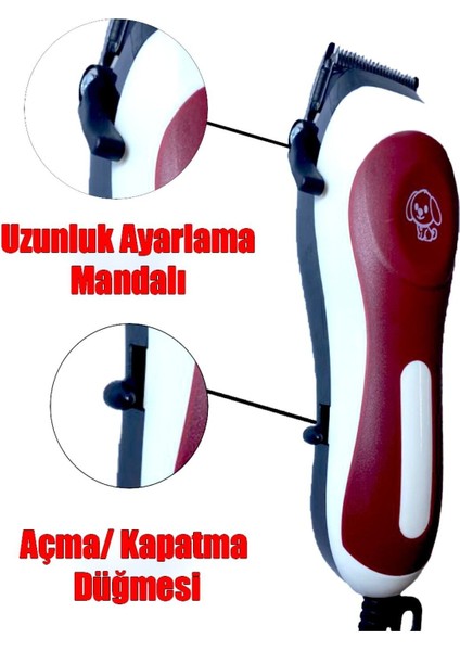 Kedi ve Köpekler Profesyonel Tıraş Makinesi Kırmızı li Kolay Kullanım fırsatları