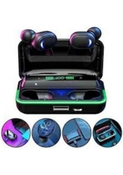E10 MiPods Rgb Işıklı Gaming Bluetooth Kulaklık - Powerbank Özellikli Kutu ile