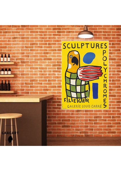 Tekli Dikey Kanvas Tablo Ünlü Eserler Fernand Leger Sculptures Polychromes