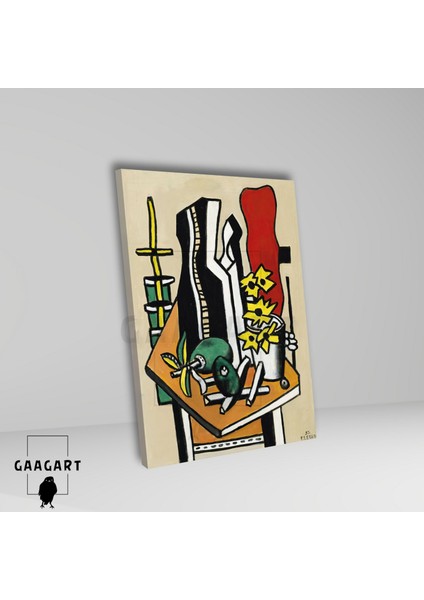 Tekli Dikey Kanvas Tablo Ünlü Eserler Fernand Leger Fruits Fleurs Jaunes fiyatları