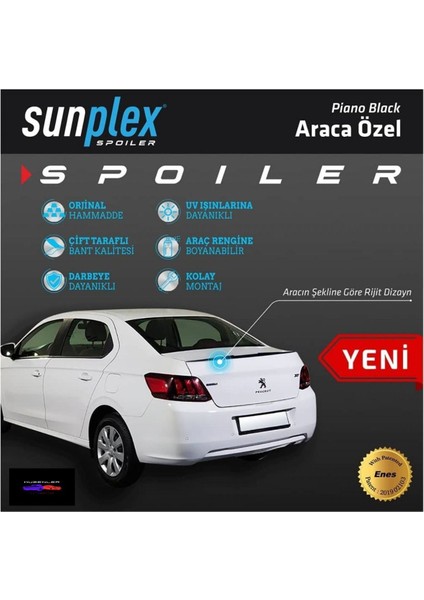 Peugeot 301 2012 Sonrası Spoiler Bagaj Çıtası Piyano Siyah