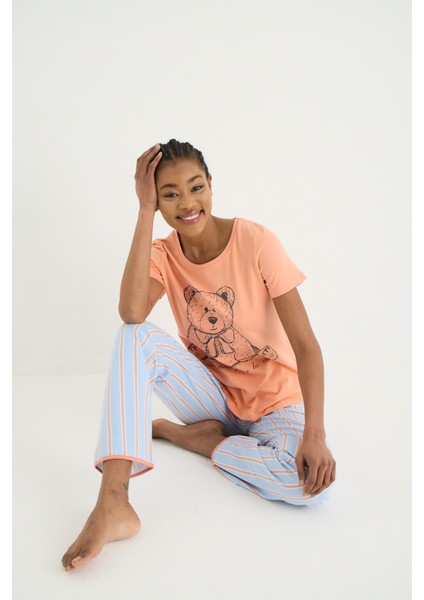 Agatha Örme Kısa Kol Tshirt Pantalon Set fiyatları