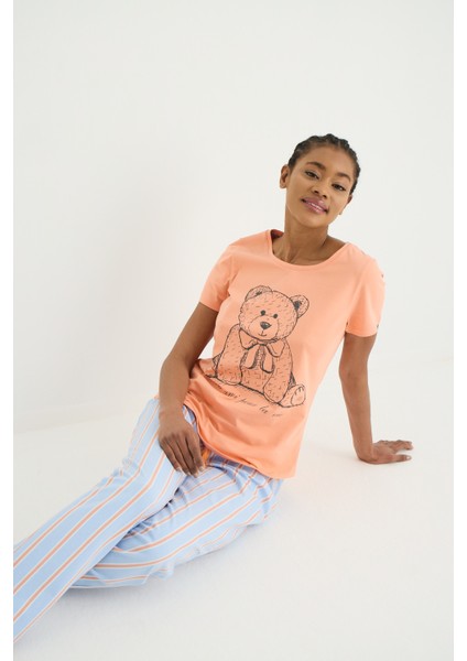 Agatha Örme Kısa Kol Tshirt Pantalon Set indirimleri