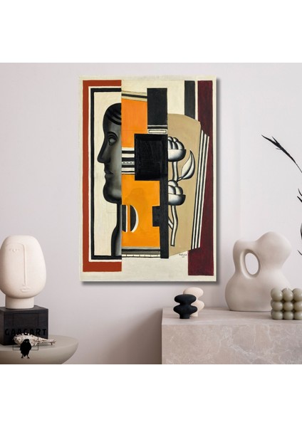 Tekli Dikey Kanvas Tablo Ünlü Eserler Fernand Leger Le Buste