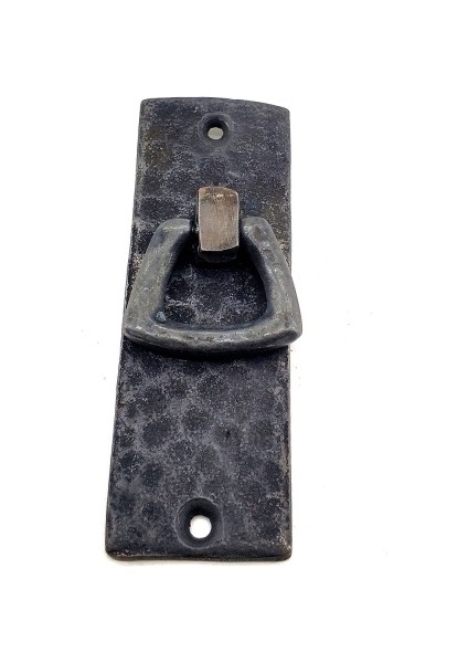 Antika Tarz Dekoratif Pirinç Dik Dövme Mobilya Kulbu - 90X31 Mm, Oksit