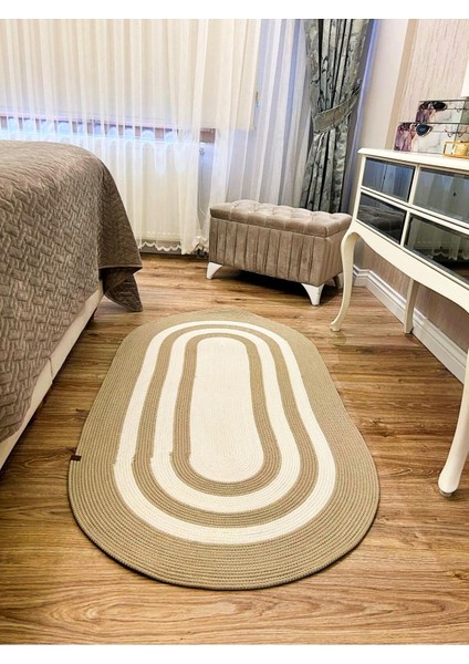 Jüt Halı Kilim Paspas Oval Model Özel Tasarım