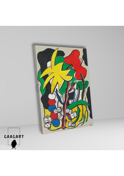 Tekli Dikey Kanvas Tablo Ünlü Eserler Fernand Leger Aux Dominos fiyatları