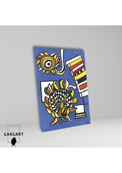 Tekli Dikey Kanvas Tablo Ünlü Eserler Fernand Leger Deux Tournesols Bleu fiyatları