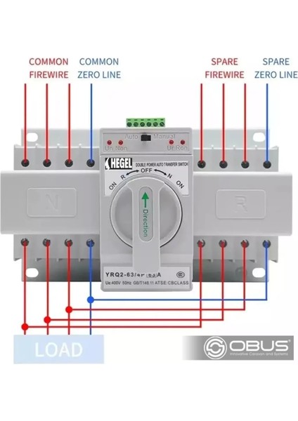 Obus Karavan Otomatik-Manuel Trifaz Transfer Switch 63A 400V fiyatları