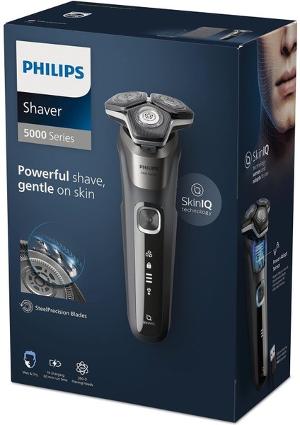 Üç Başlı Islak Kuru Şarjlı Sakal ve Bıyık Kesme Makinesi Siyah